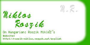 miklos roszik business card